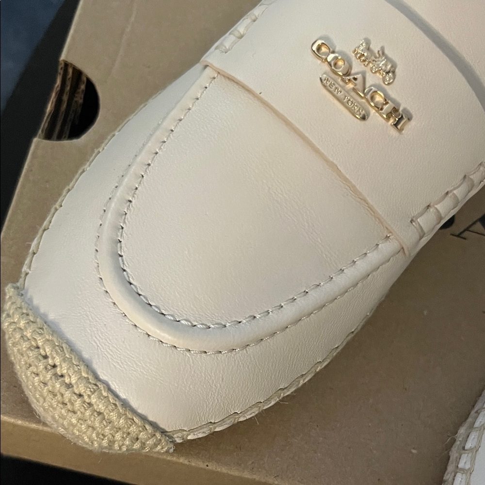 Coach Cream Leather Loafers - Picture 3 of 6